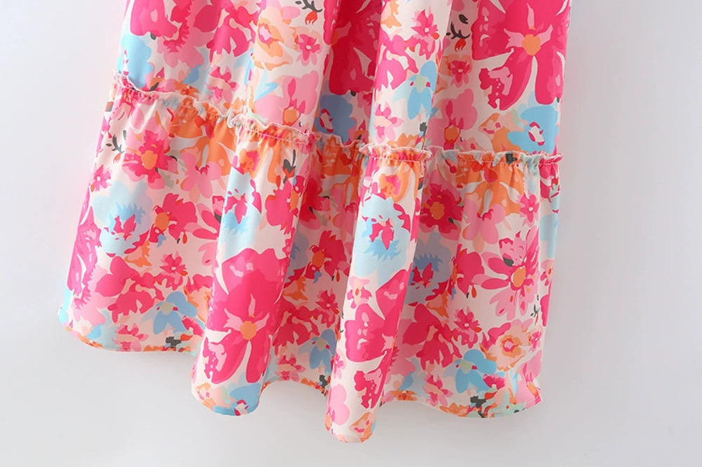 Spring Print Tie Waist Dress